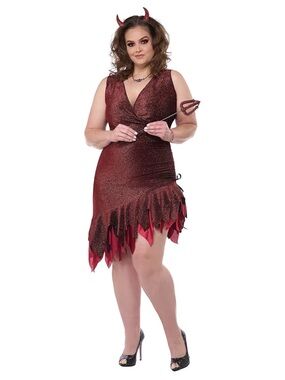 Red Hot & Sizzling, Devil Costume, Women's Plus 1XL (16-18